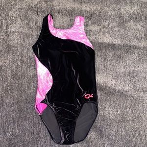 Pink and black leotard